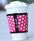 Joe Jacket® - Reusable coffee cup sleeve - Neoprene beverage insulator - Pink polka dots