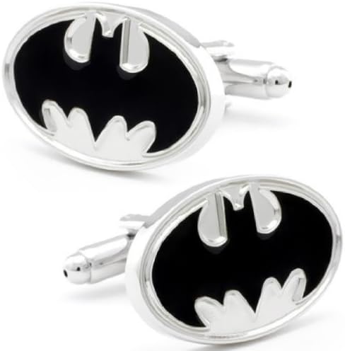 aBanyan Cufflinks (Black Batman Super Hero Cuff links)