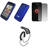 EMPIRE Blue Rubberized Hard Case Cover + Screen Protector + Car Charger (CL ....