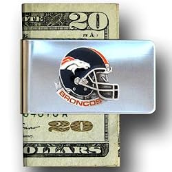 Denver Broncos Enameled Pewter Money Clip/Card Holder - NFL Football Fan Shop Sports Team Merchandise