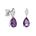 9ct White Gold  Ladies 1.05ct Amethyst Peardrop/ Diamond Earrings