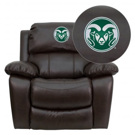 Flash Furniture MEN-DA3439-91-BRN-40011-EMB-GG Colorado State University Rams Embroidered Brown Leather Rocker Recliner