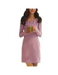  Cotton/Polyester Scoop Neck  Dress With Pearls