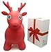 VIAHART Red Deer Hopper, Pump Included, Inflatable Jumping Space Hopper Hopping Hoppity Hippity Hop Ride-on Bouncy Animal for Kids