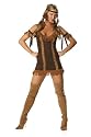 Sexy Womens Outfit Brown Fringe Halter Dress Pocahontas Indian Girl Costume + Headband Roma