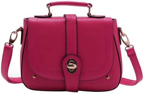 YMB Vintage Rose Red Faux Leather Vintage Saddle Casual Shoulder Bag