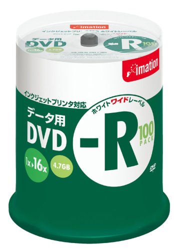 imation データ用DVD-R 4.7GB 16倍速 ホワイトワイドプリンタブル 100枚スピンドル DVD-R4.7PWBX100SL