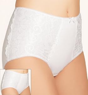 2 Pack Firm Control Cotton Rich Lace Panel High Rise Knickers