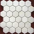 4x4 sample of Hexagon 2x2 White Marble TUMBLE Mosaics