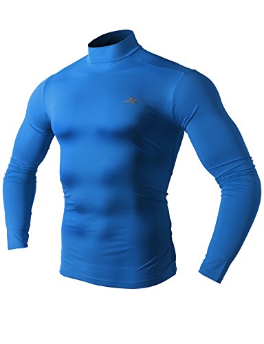 H2H SPORT Men's Skin Tight Turtle-Neck Various Color Compression Base Layer