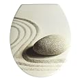Wenko 19651100 WC-Sitz Sand and Stone - rostfreie Edelstahlbefestigung, Duroplast