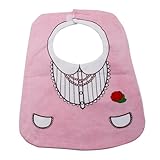 ベビー スタイ　よだれかけ　ドレスデザイン　可愛い　ピンクとホワイト (1)