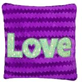 14 Hey Girl Wave Love Decorative Bedroom Accent Pillow - Purple and Green by Peek-A-Boo Toys