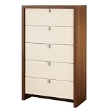 Contemporary 5 Drawer Chest in Cream and Walnut Finish By South Shore Furniture
