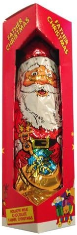 Chocolate Father Christmas in Box Stocking Filler (Approx 25cm Tall, 125g) x2 Santas