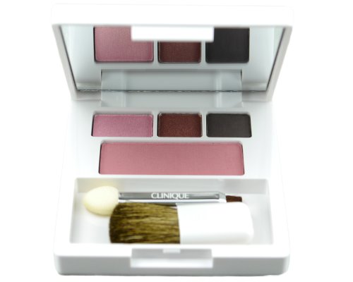 Clinique Colour Surge Eye Shadow Trio (2 Single Shade from Strawberry Fudge Duo, Slate Stay Matte) + Soft-Pressed Powder Blusher (New Clover)