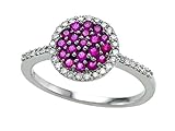 0.63 cttw Genuine Ruby and Diamond Ring by Effy Collection® in 14k White Gold Size 5