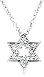 Sterling Silver Cubic Zirconia Star of David Pendant by Crislu, 16-18