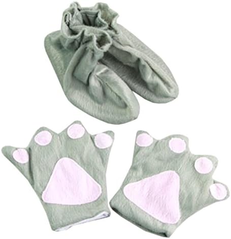 XIANKI Children Costume Accessory Costume Party Cosplay Gloves And Boots Set Grey