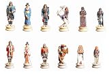 Japanese Samurai Chess Set Pieces Made of Pewter 2" with Chess Board Set