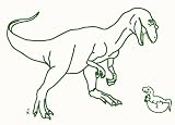 ミミ・ルゥ 恐竜の親子 カーキ ART0052
