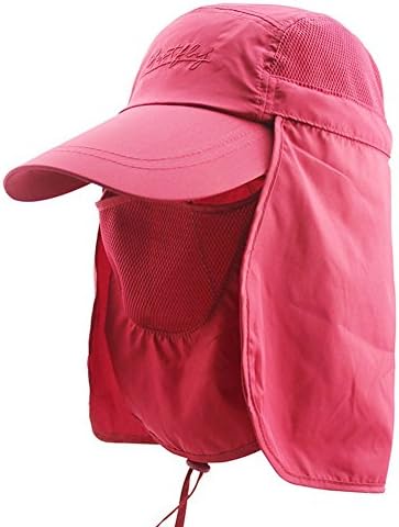 Pepp Unisex's Santic Outdoor Jungle Fishing 360 Degree Full Uv Protection Mesh Bucket Flap Sun Hats Red