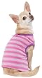 Fashion Pet Striped Bow Pink Tank Top, XX-Small