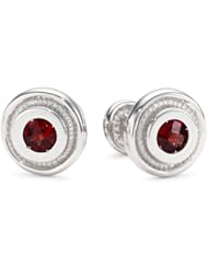ROTENIER "Classic" Sterling Silver Bearing with Garnet Cufflinks