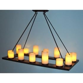 Grande Open Rectangular Chandelier with 14 Shades by laCandela