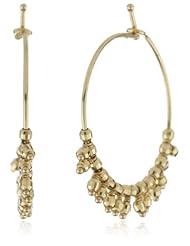 Mizuki 14k Gold Bead Fringe Hoop Earrings