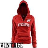 Wisconsin Badgers Ladies Cardinal Rugby Vintage Hoody Sweatshirt