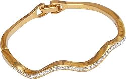 Fashion Link Bracelets Jewelry India Gold Plated Metal with Cubic Zirconia (KB378)