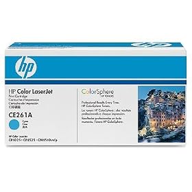 HP Standard Capacity (Yield 11000 Pages) Colour LaserJet Cyan Print Cartridge with improved ColorSphere toner formulation and Smart Printing Technology (CE261A)