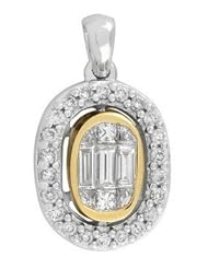14k TWO TONE GOLD WOMENS PENDANT LP-3061 DIAMOND 0.47CT TW