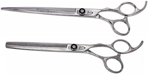 Tsurikomi KT13 8.0" & 7.0"- 50 tooth Professional Dog & Pet Grooming Shears & Thinning Scissors combo