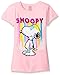 Peanuts Big Girls Snoopy Short Sleeve Tee, Light Pink, Medium-8/10