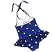 Taiycyxgan Baby Toddler Girls One-Piece Swimsuit Bowknot Spots Swimwear With Headbands,Large / 5-6 Years,Navy