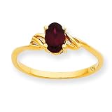 10k Polished Geniune Garnet Birthstone Ring