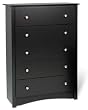 Sonoma 5-Drawer Chest, 31-1/2"W x 16"D x 45-1/4"H (BLACK)