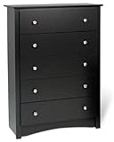 IMAGE OF Prepac Sonoma Black 5 Drawer Chest
