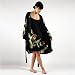  : Black Silk Nightgown by TexereSilk, 100% Silk Short Nightgown & Robe Set with Hand Painted Art -- The Desert Flower