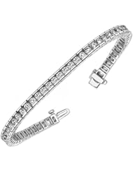 5.00 CT TW Channel Set 100% Natural Round Cut Diamond Tennis Bracelet in 14k White Gold (F-G-color/VS2-SI1-clarity)