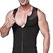 Tulucky Men's Slimming Body Shaper Tank Top Front Zipper Corset Vest(black,M)