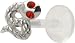Slithering Serpent with Red Crystal - 925 Sterling Silver & Bioplast Tragus Earring or Labret Lip Ring
