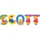 Wooden teddy bear name set Scott