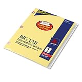 AVE23281 Big Tab Insertable Dividers,Copper Reinforced,5 Tab,Buff/CL