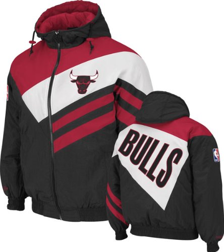 Chicago Bulls Black Mitchell & Ness Weakside Full Zip Hooded Jacket at Amazon.com