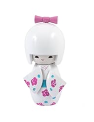 Home: Japanese Kimono Kokeshi Wooden Doll Desk Ornament Pink White - uxcell