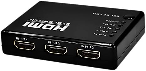 Intelligent 5x1 5-Port HDMI Switch / Switcher with IR Remote Supports 3D For more than Five HDMI Devices Can Work With itv / Samsung TV
