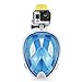 Octobermoon Original Second Gerneration 180°view Panoramic full face Snorkel Mask,with anti-fog anti-leak snorkeling Design,See More water world Larger Viewing Area (blue 1, Large/Extra Large)